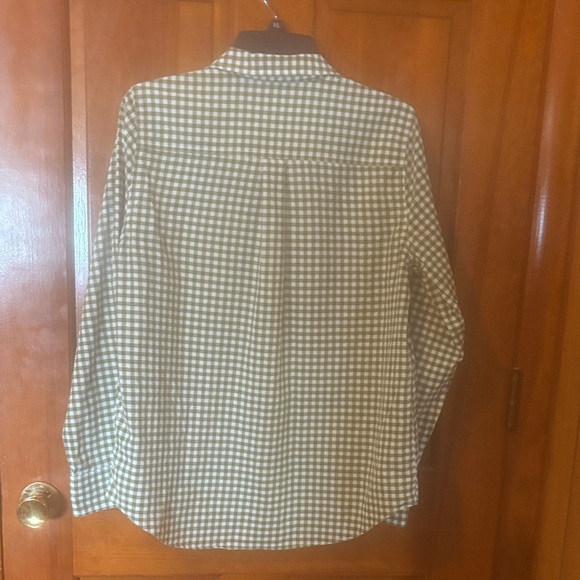 J. Crew Olive Checkered Women’s Shirt size Large - Picture 3 of 7